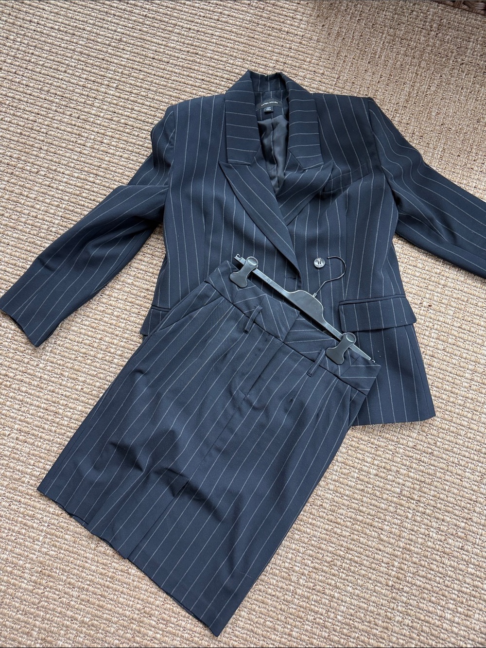 Karen Millen Navy Pinstripe Blazer and Skirt Set